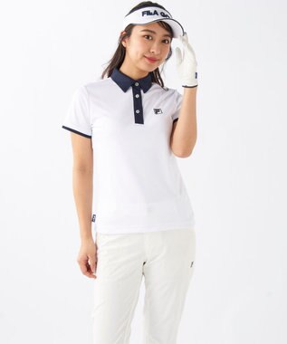 FILA GOLF／marie claire 【FILA GOLF】アクセントカラー半袖ポロシャツ ホワイト