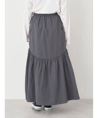 earth music&ecology ドロストテックスカート Charcoal Gray