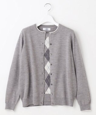 J.PRESS LADIES 【WEB限定カラーあり・洗える】アーガイルツイン ニット グレー系