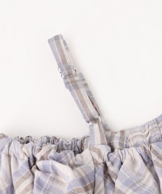 ANY KIDS 【洗濯機可能】2WAY チェックブラウス ブラウン