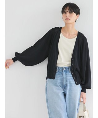 AMERICAN HOLIC 袖ボリュームショートニットカーディガン Black