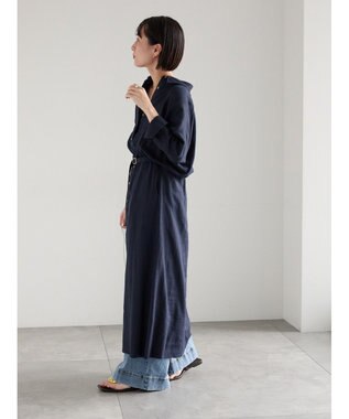 Te chichi レーヨンリネン共ベルトシャツワンピース