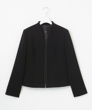 自由区 FORMAL 【洗える/縦横ストレッチ】セオプラスエス横二重ジャケット＋ワンピース ブラック系