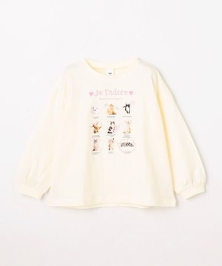 ANY KIDS 【綿100%】ネコアソート 長袖Tシャツ エクリュ