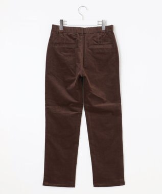 自由区 L リブレスコールストレート パンツ ダークブラウン系