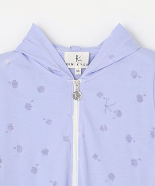 組曲 KIDS 【UVケア】【110-140cm】フラワーオパール パーカー サックスブルー系