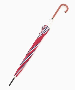 MOONBAT POLO RALPH LAUREN(ポロ ラルフローレン) 長傘 ワンポイント ストライプ 75デニール 日本製 レッド