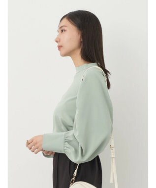 earth music&ecology ラグランギャザースリーブブラウス Mint