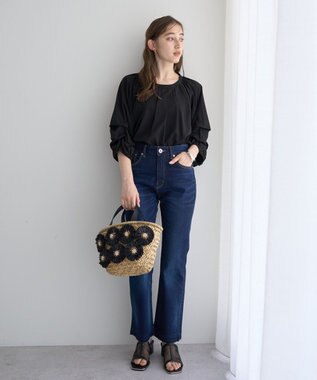 YECCA VECCA カットオフスリムストレートデニムパンツ Indigo