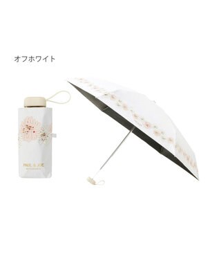 MOONBAT 【WEB限定/一級遮光99.99%】晴雨兼用折りたたみ日傘 ポール&ジョー(PAUL & JOE ACCESSOIRES)クリザンテーム/バイカラー 雨の日OK 遮熱 簡単開閉 UV 晴雨兼用 オフホワイト