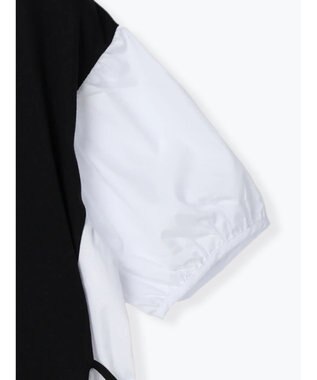 Green Parks 布帛ドッキング脇リボンプルオーバー Black