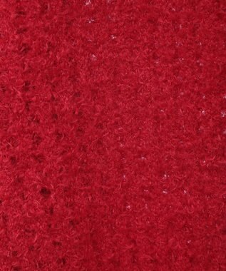 earth music&ecology 格子編み襟付きニットカーディガン Red