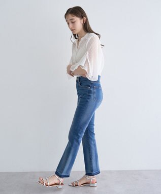 YECCA VECCA カットオフスリムストレートデニムパンツ Indigo