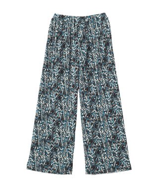 Green Parks セルフカットプリーツ柄パンツ Blue