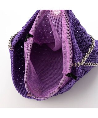 UNBILLION cachecache チェーンかがり横編みワンショルダー パープル