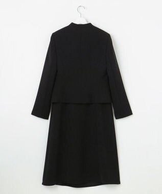 自由区 FORMAL 【洗える/縦横ストレッチ】セオプラスエス横二重ジャケット＋ワンピース ブラック系