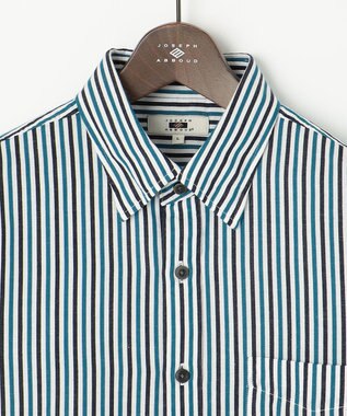 JOSEPH ABBOUD 【イージーケア】ストライプ 半袖シャツ ネイビー系1