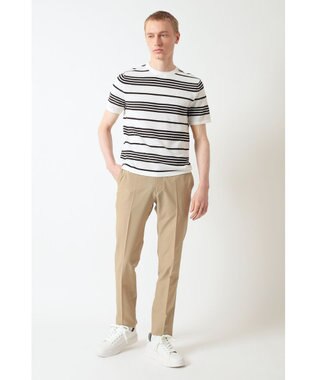 DAKS ポインテールストライプニットTシャツ ブラック