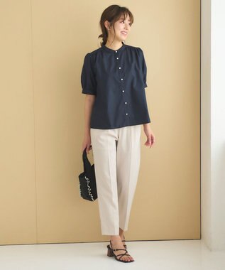 Feroux 【洗える】美シルエットカラーテーパード パンツ アイボリー系