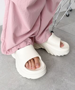 WEGO 厚底デザインラバーサンダル オフホワイト