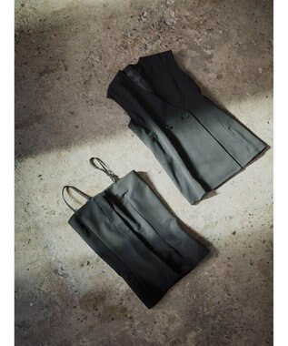 Green Parks AnriettMusee ネック切替デザインベスト Black