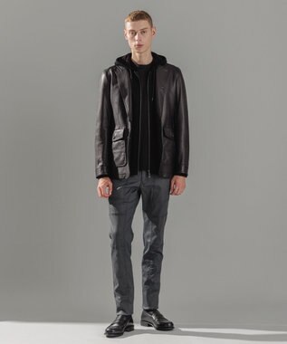 JOSEPH HOMME 【イージーケア】 ヴィスコースリンクス　ジップアップニットフーディー ブラック系