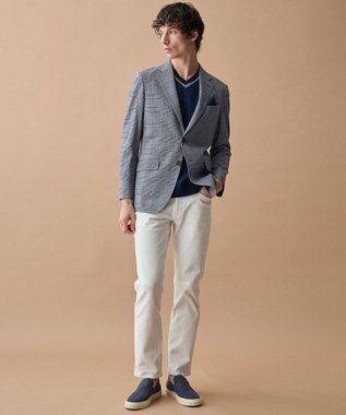 JOSEPH ABBOUD 【イタリア糸使用・清涼感・軽量・洗える】スラブギマ　Vネックニット ネイビー系