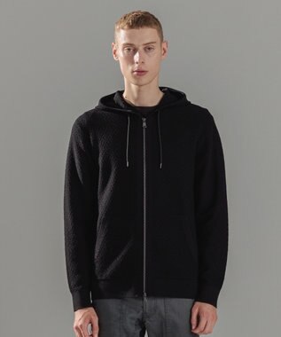 JOSEPH HOMME 【イージーケア】 ヴィスコースリンクス　ジップアップニットフーディー ブラック系