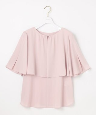 ANY SIS 【洗える】ケープフレアスリーブ ブラウス ピンク