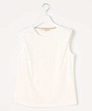 自由区 【接触冷感・洗える・XSサイズあり】ハイツイストポンチノースリーブインナー カットソー アイボリー系