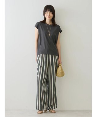 AMERICAN HOLIC 接触冷感フレンチスリーブカットプルオーバー Charcoal Gray