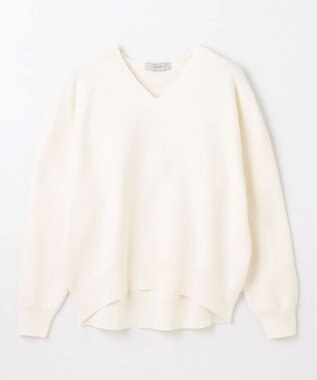 ANY 【5色展開】Ｖネックガーターニットプルオーバー エクリュ