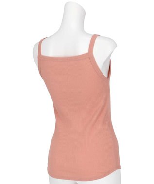 une nana cool 綿100% リブ編みコットン キャミソール OR