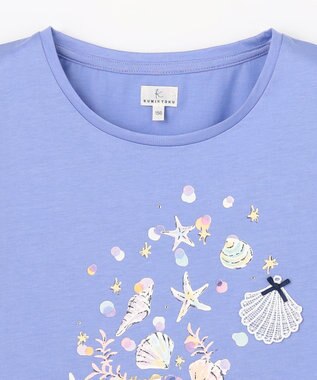 組曲 KIDS 【150-160㎝】 シーグロウフリルTシャツ アビスブルー