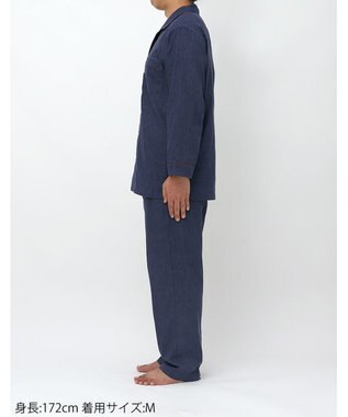 ワコール／睡眠科学 メンズ パジャマ 長袖 長ズボン 綿100%(本体) 二重ガーゼ YGX519 睡眠科学／ワコール コン