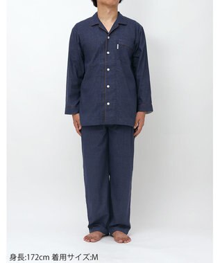 ワコール／睡眠科学 メンズ パジャマ 長袖 長ズボン 綿100%(本体) 二重ガーゼ YGX519 睡眠科学／ワコール コン