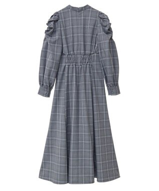 Maison de FLEUR 聡明な淑女のチェックワンピース Gray