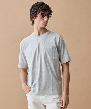 JOSEPH ABBOUD 【滑らかな肌触り】ダイヤロゴバックプリント Tシャツ ライトグレー系