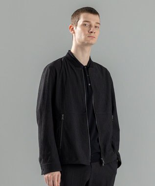 JOSEPH HOMME ＜新色追加＞新素材【通気性/ストレッチ】トリコサッカーストレッチ 　ジップアップブルゾン ブラック系