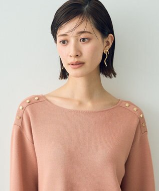 YECCA VECCA ミラノリブ金釦ニット Pink