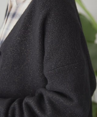 AMERICAN HOLIC Vネックラメニットカーディガン Black