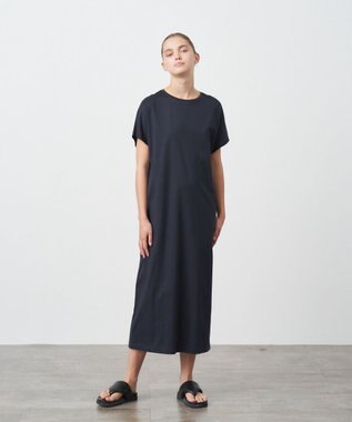 ATON SUVIN 60/2 | キャップスリーブワンピース NAVY