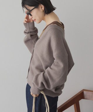 AMERICAN HOLIC Vネックラメニットカーディガン Mocha