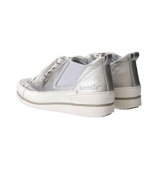 INTER-CHAUSSURES 【BUSSOLA】サイドゴアミドルカットスニーカー シルバー