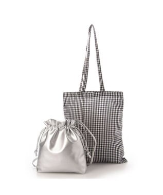 UNBILLION cachecache ギンガムチェックトート付き巾着ショルダー