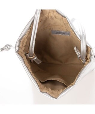 UNBILLION cachecache ギンガムチェックトート付き巾着ショルダー シルバー