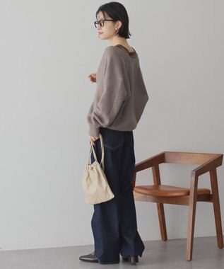 AMERICAN HOLIC Vネックラメニットカーディガン Mocha