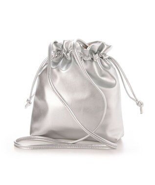 UNBILLION cachecache ギンガムチェックトート付き巾着ショルダー シルバー