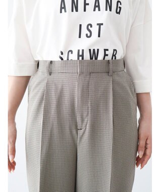 Green Parks きれいシルエットパンツ（ワイドストレート／柄） Gunclub Check