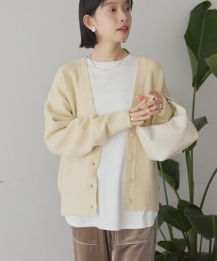 AMERICAN HOLIC Vネックラメニットカーディガン Ivory